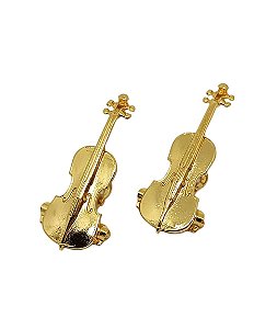 Prendedor de Hinário/ Partitura Luxo Violoncelo com Flash de Ouro (Par)