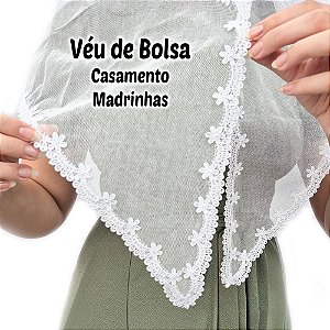 Véu CCB de Bolsa Casamento Madrinhas Redondo De Bico