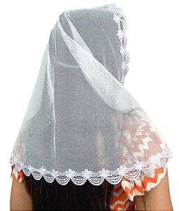 Véu CCB Adulto Renda Guipir Floral
