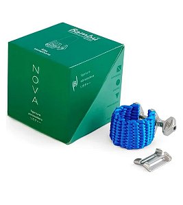 Abraçadeira Bambú para Sax Alto Modelo: Nova Cor: Azul Safira