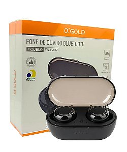 Fone de Ouvido Bluetooth Sem Fio A'gold FN-BA37 Cor Preto