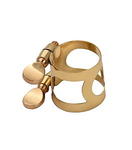 Abraçadeira Sax Alto Tradicional de Metal Dourada