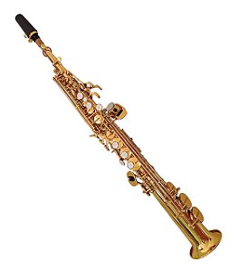 Sax Soprano Sib Reto Zellmer Dourado ZSS-600L