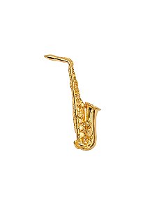 Broche Sax Alto Flash Ouro Minimalista Clássico