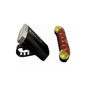 Kit Lanterna traseira + Piscas + Farol para Bicicleta