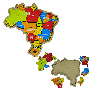 Quebra Cabeça Mapa Regiões do Brasil  P - Maninho