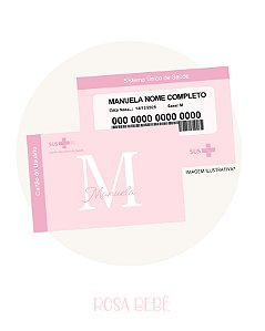 Cartão do SUS Minimalista Menina Personalizado - Com Nome