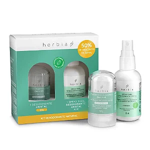 Desodorante Kristall Deo Stick 60g + Spray higienizante 60ml - Herbia