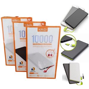 Carregador Portátil 10000mah Kaidi Bateria Power Bank kd-951