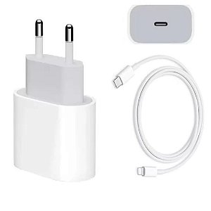 Carregador Turbo 20W Usb-C Para Iphone Ios Para Celular Fonte+Cabo