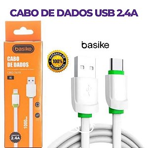 Cabo Usb De Dados E Carregador De Celular (2.4a) Basike