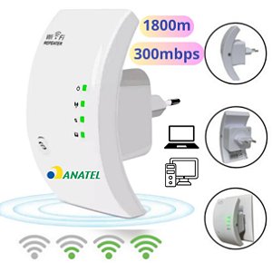 Repetidor Amplificador Extensor de Sinal Wi-fi 2.4ghz Internet Sem Fio 300mbps