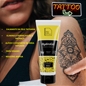 Hidrogel Gel Calmante Emoliente Hidratante Calêndola e Arnica Para Tattoo Pele Tatuada Tatuagem 500g