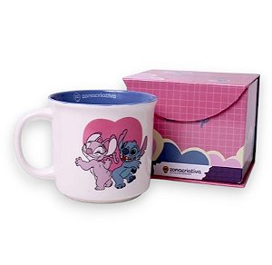 Caneca Tom Stitch e Angel Namorados: Disney