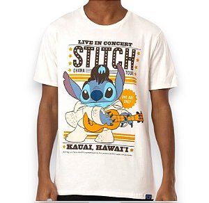 Camiseta Disney Stitch Elvis Off White