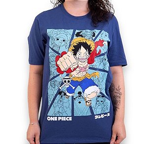 Camiseta One Piece Luffy Tripulação dos Chapéus de Palha