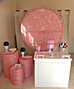 ROSA COM GLITTER - PACOTE 3