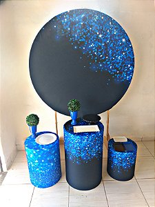 AZUL COM PRETO GLITTER  - PACOTE 2