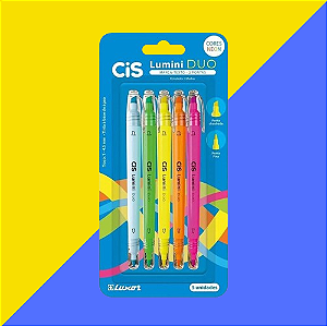 MARCA TEXTO CIS LUMINI DUO C/ 5 CORES