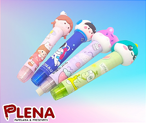 Borracha caneta retrátil - kawaii