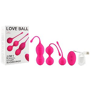Love Ball 2 Em 1 Bolas E Vibrador Pink