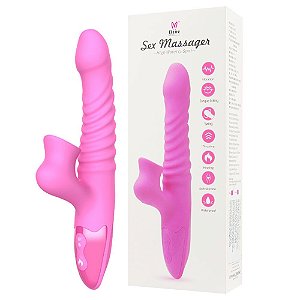 Vibrador Vai E Vem 7 Vibrações Sex Massager Dibe Pink