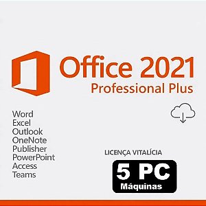 Licença Office 2021 Pro Plus para 5 Pcs
