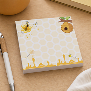 Bloquinho Decorado 9x9cm Abelhinha Amarelo