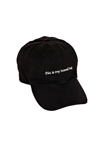 Boné de viagem - this is my travel hat - PRETO