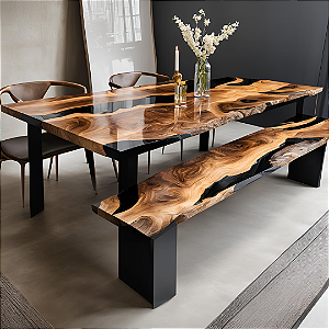 River Table Crystal Night - 1,80m x 1,00m