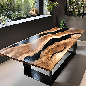 River Table  Nebula Obsidian - 1,80m x 0,90m