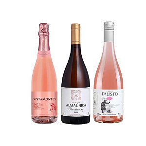 Kit Espumante Rosé + 2 Vinhos Mês da Mulher