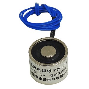 Eletroímã P20/15 Solenoide 2,5kg Imã Elétrico 12V DC