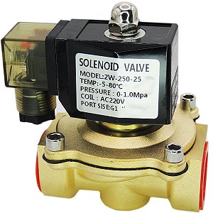 Válvula Solenoide 2 Vias Normal Fechada 1 Polegada 220v