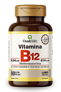 Vitamina B12 (Metilcobalamina) 500mg 60 Capsulas- QualyLife