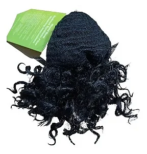 Afro Coque Preto Cabelo Puff Aplique Cacheado Orgânico
