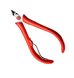 Alicate Inox Para Cutícula Com Cabo Plástico Vermelho - Mundial