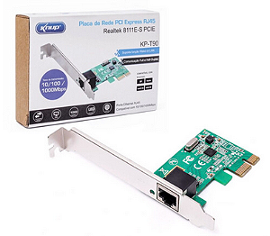 Placa De Rede Pci-express Conexão Rj45 Para Pc Knup - Kp-t90