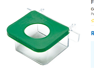 Comedouro Tudo Pet Retangular Com 1 Furo Para Pássaros - Cores Sortidas