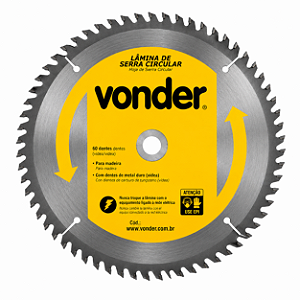 Lâmina de Serra Circular VONDER 185mm x 60 Dentes