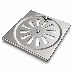 Ralo de Inox para Banheiro 10x10cm - Ralo Quadrado Docol