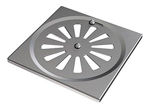 Ralo de Inox para Banheiro 10x10cm - Ralo Quadrado Docol