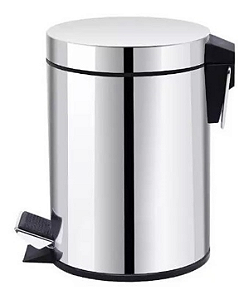 Lixeira 3 Litros Aço Inox C/ Pedal Cesto Removível Higiênico