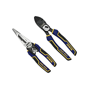 Kit Alicates Irwin: Desencapador 7 em 1 + Corte Diagonal 8"