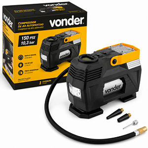 Compressor de Ar Automotivo Vonder CAV 120 12V Digital com LED 99 PSI Calibrador de Pneu Portátil