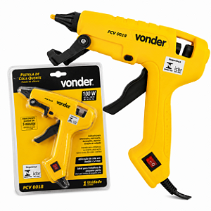 Pistola Cola Quente VONDER 100W Bivolt Bastão 12mm;