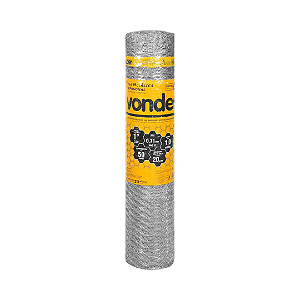 Tela Metálica Pinteiro VONDER  1m x 50m  Malha 1" Fio 22 Galvanizada