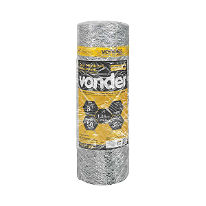 Tela Metálica Mangueirão VONDER  1,2m x 50m  Malha 3" Fio 18 Galvanizada