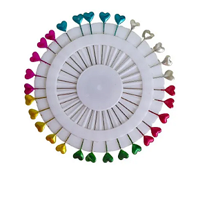 Alfinete para Patchwork, cabeça de Coração, disco com 30 unidades
