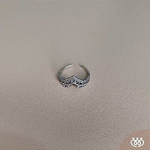 ANEL PRATA 925 FALANGE COROA BORDADO REGULÁVEL BOHO
